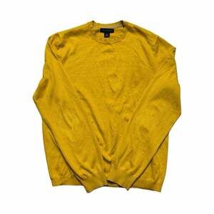 Banana Republic Men’s Cotton Cashmere V-Neck Sweater Mustard Yellow Size L